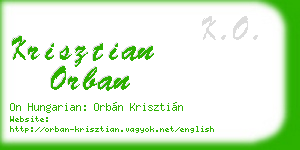 krisztian orban business card