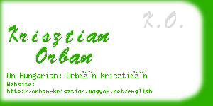 krisztian orban business card